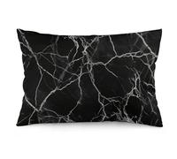 LFDSEPYM Housse de coussin lombaire en marbre noir rectangulaire et douce en peluche pour maison, canapé, lit, salon, 30,5 x 50,8 cm