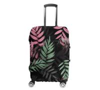 LFDSEPYM Housse de protection lavable anti-poussière et anti-rayures pour valise de voyage de 45,7 à 81,3 cm - Noir/vert, Feuilles noires et vertes, S, Housse pour valise