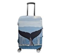 LFDSPYJE Housse de valise de voyage avec fermeture éclair latérale et queue de baleine, élastique, lavable, protection anti-rayures pour valise de 48,3 à 81,3 cm, Queue de baleine., S