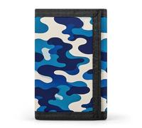 LFDSYEOQ Bee Flying Petit portefeuille pour femme et homme Portefeuille à trois volets, porte-cartes de crédit pour femme, camouflage bleu, Taille unique, Décontracté