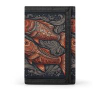LFDSYEOQ Deux requins dans le petit portefeuille pour femme et homme Portefeuille à trois volets, porte-cartes de crédit pour femme, Deux poissons rouges, Taille unique, Décontracté