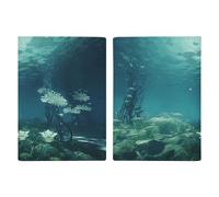 LFDSYEOQ Étui de passeport en cuir pour ukulélé dessiné à la main avec emplacements pour cartes de crédit, Images sous-marines, 20.3x13.8cm, Classique