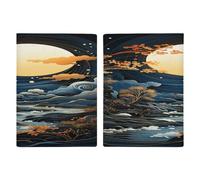 LFDSYEOQ Étui de passeport en cuir pour ukulélé dessiné à la main avec emplacements pour cartes de crédit, Sous le clair de lune, 20.3x13.8cm, Classique