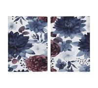 LFDSYEOQ Étui de passeport en cuir pour voyage, aquarelle, cerf, girafe, housse de passeport avec emplacements pour cartes de crédit, Aquarelle motif bleu foncé, 20.3x13.8cm, Classique