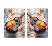 LFDSYEOQ Étui de passeport en cuir pour voyage, aquarelle, cerf, girafe, housse de passeport avec emplacements pour cartes de crédit, Guitare acoustique aquarelle, 20.3x13.8cm, Classique