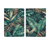 LFDSYEOQ Étui de passeport en cuir pour voyage, couverture de passeport pour chats avec emplacements pour cartes de crédit, Motif feuilles tropicales, 20.3x13.8cm, Classique