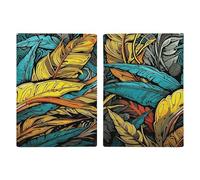 LFDSYEOQ Étui de passeport en cuir pour voyage, couverture de passeport pour chats avec emplacements pour cartes de crédit, Feuilles tropicales., 20.3x13.8cm, Classique