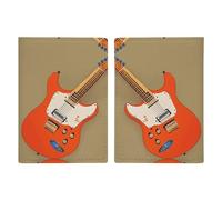 LFDSYEOQ Étui de passeport en cuir pour voyage, guitares électriques orange, étui de passeport avec emplacements pour cartes de crédit, Guitares électriques orange, 20.3x13.8cm, Classique