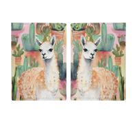 LFDSYEOQ Étui de passeport en cuir pour voyage, peinture aquarelle alpaga blanc et cactus avec emplacements pour cartes de crédit, Peinture aquarelle alpaga blanc et cactus, 20.3x13.8cm, Classique