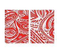 LFDSYEOQ Étui de passeport en cuir pour voyage, peinture aquarelle alpaga blanc et cactus avec emplacements pour cartes de crédit, Motif tribal blanc et rouge, 20.3x13.8cm, Classique