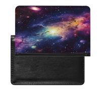 LFDSYEOQ Étui de protection en polyuréthane pour passeport astronaute spatial, organiseur de documents de voyage avec fentes pour cartes de crédit, pour femme/homme, Galaxie dans l'univers, Taille