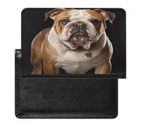 LFDSYEOQ Étui de protection en polyuréthane pour passeport avec emplacements pour cartes de crédit, motif bouledogue anglais, pour homme/femme, Bulldog anglais, Taille unique, Minimaliste