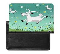 LFDSYEOQ Étui de protection en polyuréthane pour passeport avec emplacements pour cartes de crédit, motif aquarelle de pingouins pour femme/homme, Goat Frolic, Taille unique, Minimaliste