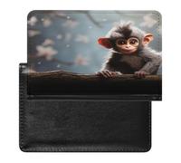 LFDSYEOQ Étui de protection en polyuréthane pour passeport avec emplacements pour cartes de crédit, pour femme/homme, Joli singe, Taille unique, Minimaliste