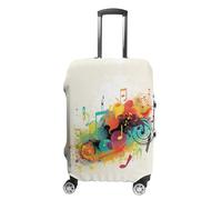 LFDSYEOQ Housse de bagage de voyage 3D avec motif loup, attrape-rêves, élastique, lavable, pour bagages de 45,7 à 81,3 cm, Thème musique abstraite, XL