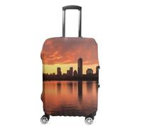 LFDSYEOQ Housse de bagage de voyage en forme de chèvre - Élasticité lavable - Convient aux bagages de 45,7 à 81,3 cm, Boston Charles River City Skyline Sunset, L