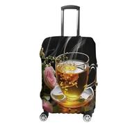 LFDSYEOQ Housse de bagage de voyage en forme de libellule verte élastique lavable pour bagages de 45,7 à 81,3 cm, Tasse de thé, XL