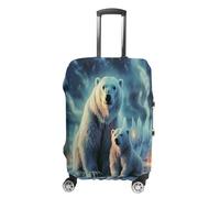 LFDSYEOQ Housse de protection pour bagage de voyage, couverture élastique lavable pour bagages de 45,7 à 81,3 cm, Ours polaire Northern Lights, L