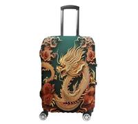 LFDSYEOQ Housse de protection pour bagages de voyage élastique lavable pour bagages de 45,7 à 81,3 cm, Dragon Chinois Fond, S