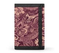LFDSYEOQ Petit portefeuille à trois volets pour femme et homme avec porte-cartes de crédit, motif léopard et tigre zébré, Paysage tropical Fleur Punk, Taille unique, Décontracté