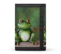 LFDSYEOQ Petit portefeuille cascade paysage naturel pour femme et homme Portefeuille à trois volets, porte-cartes de crédit pour femme, Bienvenue grenouille, Taille unique, Décontracté