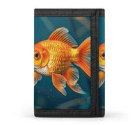 LFDSYEOQ Petit portefeuille cool pour homme et femme - Portefeuille à trois volets, porte-cartes de crédit, Poissons rouges mignons, Taille unique, Décontracté