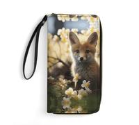 LFDSYEOQ Portefeuille fin en cuir abstrait saisonnier vert floral pour femme et homme, portefeuille en cuir, porte-cartes de crédit, pochette pour femme, disponible en plusieurs styles, Bébé animal au