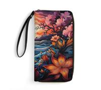 LFDSYEOQ Portefeuille fin en cuir coloré et audacieux tie-dye pour homme et femme, disponible en plusieurs styles, Images vives, 19.7x10.5cm, Décontracté