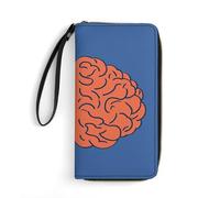 LFDSYEOQ Portefeuille fin hawaïen en cuir avec motif floral coloré pour femme et homme, disponible en plusieurs styles, Cerveau gauche et droit., 19.7x10.5cm, Décontracté