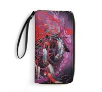 LFDSYEOQ Portefeuille fin unique en cuir avec attrape-rêves en plumes pour femme et homme, disponible en plusieurs styles, Attrape-rêves à plumes unique, 19.7x10.5cm, Décontracté