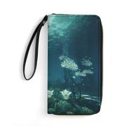 LFDSYEOQ Ugly Garland Portefeuille fin en cuir pour femme et homme, avec porte-cartes de crédit, disponible en plusieurs styles, Images sous-marines, 19.7x10.5cm, Décontracté