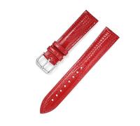 LfearTesa Bracelet de montre en cuir verni brillant à motif lézard pour homme et femme, 20 mm, 22 mm, 12 à 22 mm,Rouge,16 mm