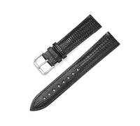 LfearTesa Bracelet de montre en cuir verni brillant à motif lézard pour homme et femme, 20 mm, 22 mm, 12 à 22 mm,Noir,18 mm
