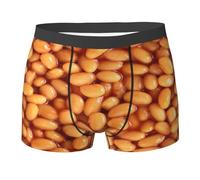 LfearTesa Haricots cuits au Four, sous-vêtements Boxer pour Hommes sous-vêtements en Polyester Doux Boxers personnalisés pour Hommes,comme indiqué,M