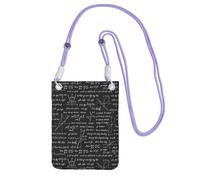 LfearTesa Petit sac à bandoulière, portefeuille pour téléphone portable, porte-monnaie, sac à bandoulière, motifs mathématiques et calculs,Violet