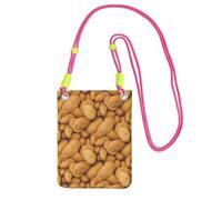 LfearTesa Petit sac à bandoulière, portefeuille pour téléphone portable, porte-monnaie, sac à bandoulière, effet peinture de pommes de terre,Fuchsia