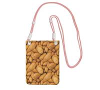 LfearTesa Petit sac à bandoulière, portefeuille pour téléphone portable, porte-monnaie, sac à bandoulière, effet peinture de pommes de terre,Rose