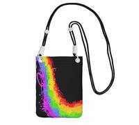 LfearTesa Petit sac à bandoulière, portefeuille pour téléphone portable, porte-monnaie, sac à bandoulière, Love Wins Rainbow,Noir