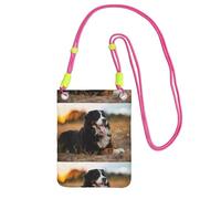 LfearTesa Petit sac à bandoulière, portefeuille pour téléphone portable, sac à main, sac à bandoulière, bouvier bernois,Fuchsia