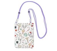 LfearTesa Petit sac à bandoulière, portefeuille pour téléphone portable, sac à main, sac à bandoulière, sac pour infirmière, médecin, médecine,Violet