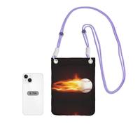 LfearTesa Petit sac à bandoulière, portefeuille pour téléphone portable, sac à main, sac à bandoulière, motif flamme de baseball brûlante,Violet