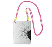 LfearTesa Petit sac à bandoulière, portefeuille pour téléphone portable, sac à main, sac à bandoulière, disque vinyle déchiré et notes de musique volant dans les airs,Fuchsia