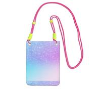 LfearTesa Petit sac à bandoulière, portefeuille pour téléphone portable, sac à main, sac à bandoulière, violet, rose, paillettes, dégradé de bleu,Fuchsia
