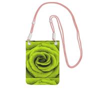LfearTesa Petit sac à bandoulière, portefeuille pour téléphone portable, sac à main, sac à bandoulière, imprimé rose verte,Rose