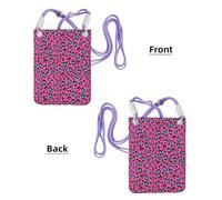 LfearTesa Petit sac à bandoulière, portefeuille pour téléphone portable, sac à main, sac à bandoulière, joli imprimé léopard (2),Violet