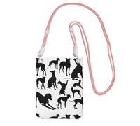 LfearTesa Petit sac à bandoulière, portefeuille pour téléphone portable, sac à main, sac à bandoulière, motif lévrier italien,Rose