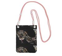 LfearTesa Petit sac à bandoulière, portefeuille pour téléphone portable, sac à main, sac à bandoulière, motif serpent python,Rose