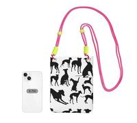 LfearTesa Petit sac à bandoulière, portefeuille pour téléphone portable, sac à main, sac à bandoulière, motif lévrier italien,Fuchsia