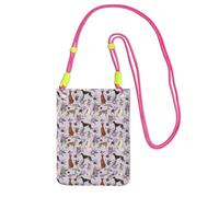 LfearTesa Petit sac à bandoulière, portefeuille pour téléphone portable, sac à main, sac à bandoulière, motif lévrier, violet clair,Fuchsia