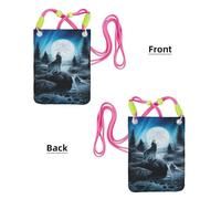 LfearTesa Petit sac à bandoulière, portefeuille pour téléphone portable, sac à main, sac à bandoulière, ressentiment du loup,Fuchsia